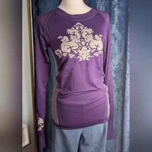 Climawear Purple Long Sleeve Top with Cream Design